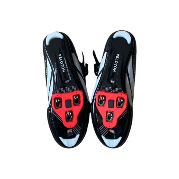 Peloton Cycling Bike Shoes with Cleats Bike  Woman's Size 8 Men’s 6 Red Black - Picture 2 of 14